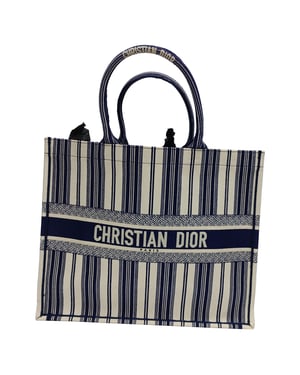 Dior Grote Dior Boek Shopper in Navy Blauw Katoen