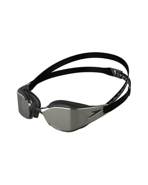 Speedo Unisex volwassene Fastskin Hyper Elite zwembril (Zwart/Oxidegrijs/Chroom)