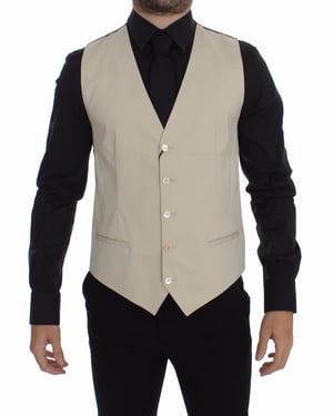 Beige Vest Classic Fit
