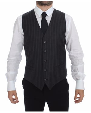 Grijs Ruitjes Wol Vest