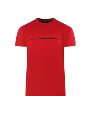 Aquascutum Heren Londen 1851 Split Logo T-Shirt (Rood)