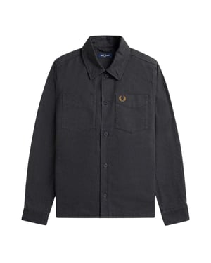Fred Perry Heren Anker visgraat overhemd (Grijs)