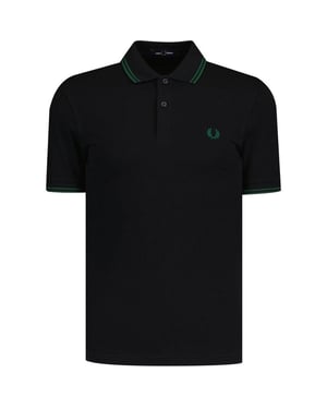 Fred Perry Herenpoloshirt met dubbele kraag (Zwart, Zwart)