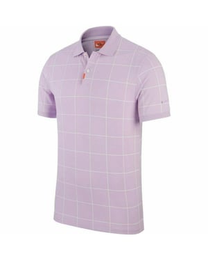 Nike Heren Geruit Dri-FIT Polo Shirt (Paars)
