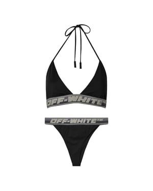 Off White Dames/Dames Logo Bikini (Zwart)