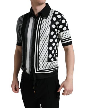 Gebreide Poloshirt Met Patroon