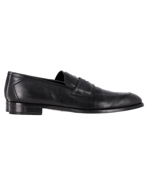 Ermenegildo Zegna Penny Loafers in Zwart Leer