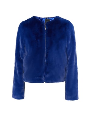 Faina Jas van imitatiebont Dames KONING BLAUW