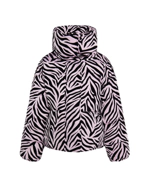 Faina Gewatteerd jack met zebraprint Dames Mauve zebra