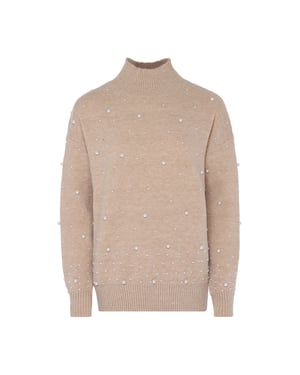 Faina trui met parels Dames beige
