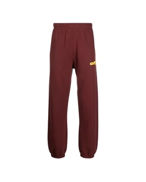 Off White Uniseks Adult Thunder Stable Slim Joggingbroek (Bourgondië)