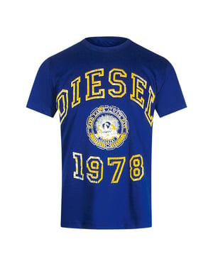Diesel Heren 1978 Design Groot T-Shirt (Marineblauw)