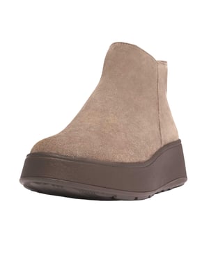 Fit Flop Dames/Dames F-Mode Suede Flatform Enkellaars met Zijrits (Grijs)