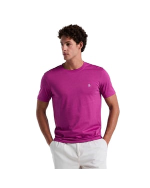 Original Penguin Heren Geborduurd T-shirt met logo (Paars)