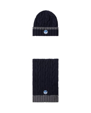 North Sails Accessoire cadeauset Gebreide muts en sjaal met kabelpatroon