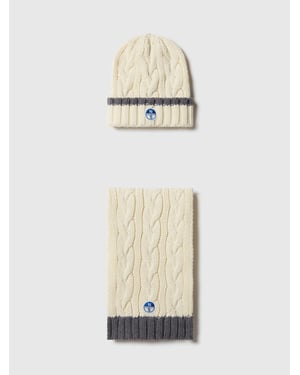 North Sails Accessoire cadeauset Gebreide muts en sjaal met kabelpatroon