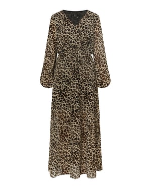 Faina Maxi-jurk met luipaardprint Dames beige leo
