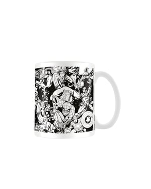 Marvel Tekens Mok (Wit/zwart)