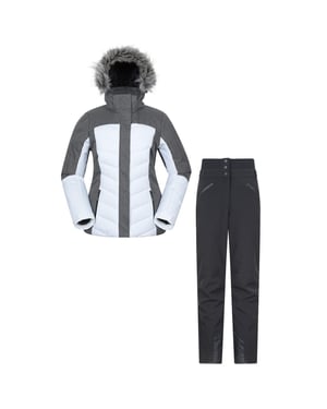 Mountain Warehouse Dames Gewatteerde Ski Jas & Broek Set (Wit)