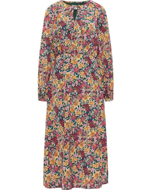 usha Maxi-jurk met bloemenprint qisha Dames Groen Veelkleurig