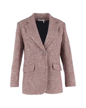 Chloé Effen Tweed Blazer met Pocket in Multicolor Wol