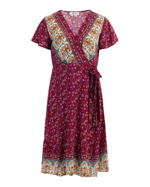 usha Zomerjurk Dames Besroze veelkleurig