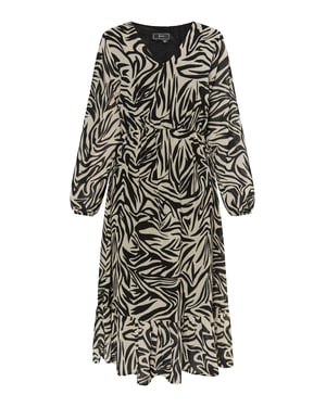Faina Jurkje met zebraprint Dames beige/ zwart