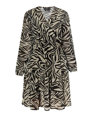 Faina Jurkje met zebraprint Dames beige/ zwart