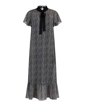 Faina Midi-jurk van chiffon Dames zwart wit