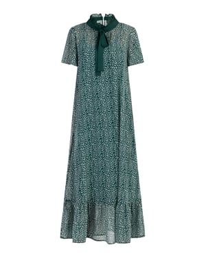 Faina Midi-jurk van chiffon Dames Groen Wit