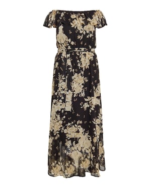 Faina Jurk Dames zwarte bloem