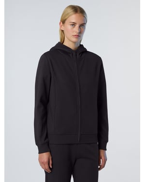 North Sails Hoodie met rits Met ton-sur-ton logo