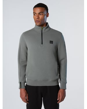 North Sails Sweatshirt Piqué Scuba stof met halve rits