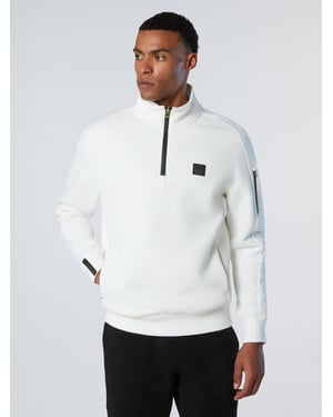 North Sails Sweatshirt Piqué Scuba stof met halve rits