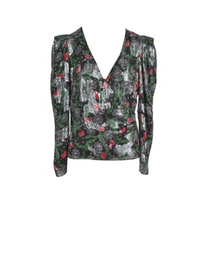 Bloemmotief Lange Mouwen Blouse