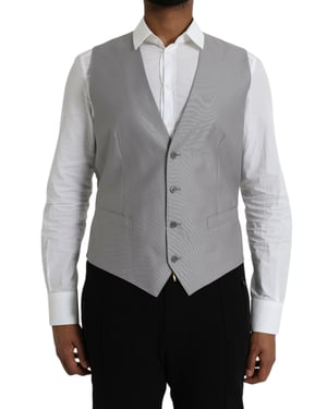 Grijs Vest Effen Stijl