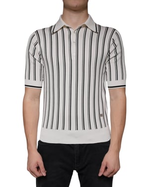 Gestreepte Gebreide Poloshirt