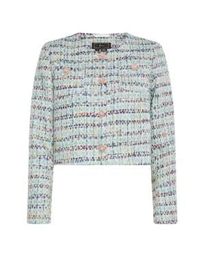 Faina Korte blazer Dames Blauw Veelkleurig