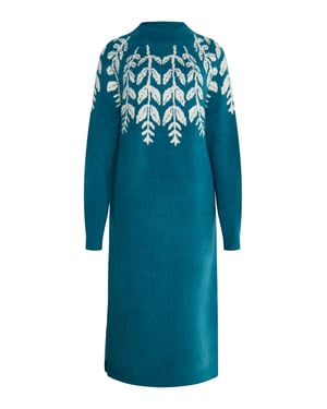 usha Maxi-gebreide jurk Dames Petrol veelkleurig