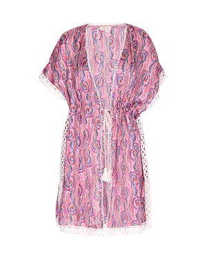 IZIA Kimono Dames Roze Veelkleurig