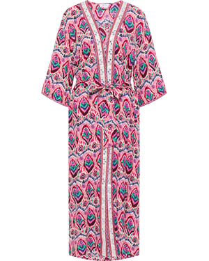 IZIA Kimono Dames Roze Veelkleurig