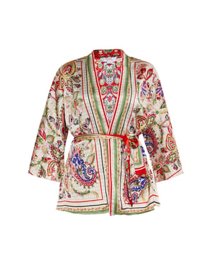 usha Kimono Dames Oranje Veelkleurig