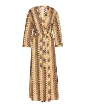 IZIA Kimono Dames Geel veelkleurig