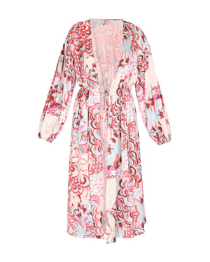 IZIA Kimono Dames Rood Veelkleurig