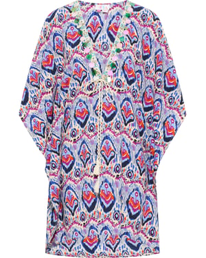 IZIA Kimono Dames Blauw Veelkleurig