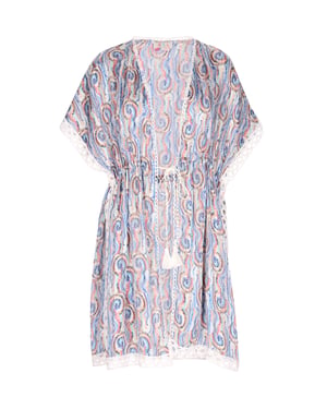 IZIA Kimono Dames Blauw Veelkleurig