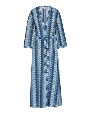 IZIA Kimono Dames Blauw Veelkleurig