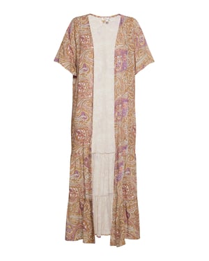 usha Kimono Dames lila veelkleurig