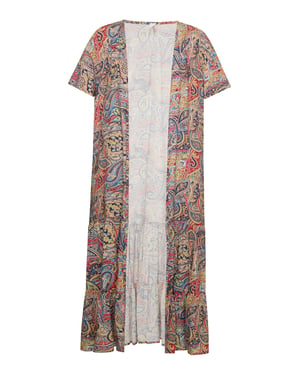 usha Kimono Dames Navy Veelkleurig