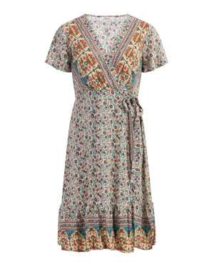 usha Zomerjurk Dames Wol Wit Veelkleurig